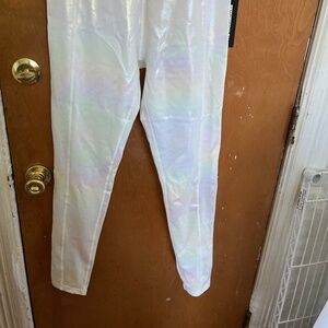 White iridescent leggings from Fashion Nova large